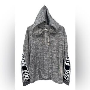 NEW PINK VICTORIA'S SECRET - Heather Gray 1/4 Zip Logo Arm Hoodie Size Small S